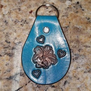 Leather Handcrafted Lily Keychain